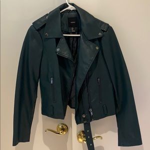Forest green leather coat
